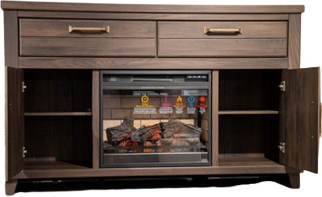 Signature Design by Ashley® Brazen Valley Dark Brown 60" TV Stand with Electric Fireplace-2