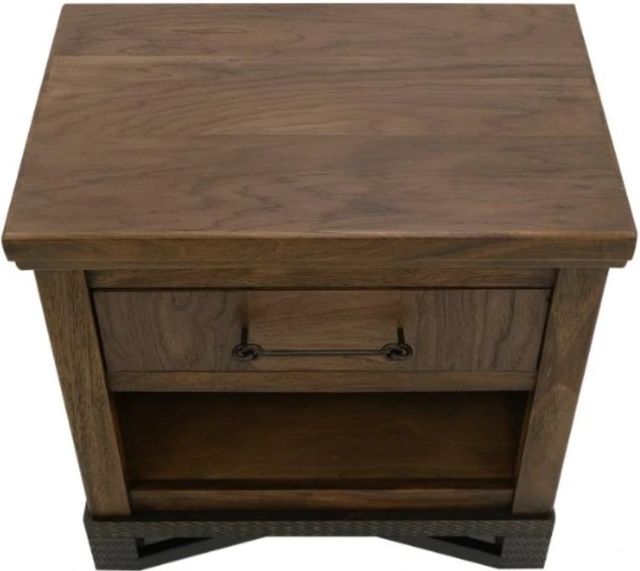 International Furniture Direct Walnut Reddish Brown Nightstand-4