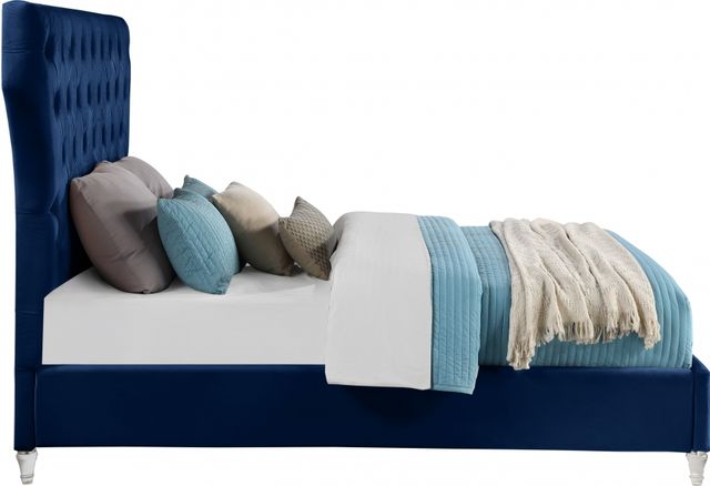 Meridian Furniture Kira Navy Queen Upholstered Panel Bed-2