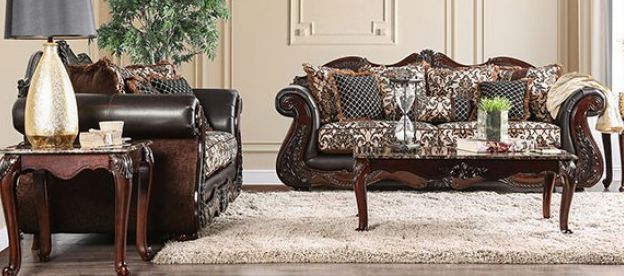Furniture of America® Jamael 2-Piece Brown/Espresso Sofa and Loveseat-0