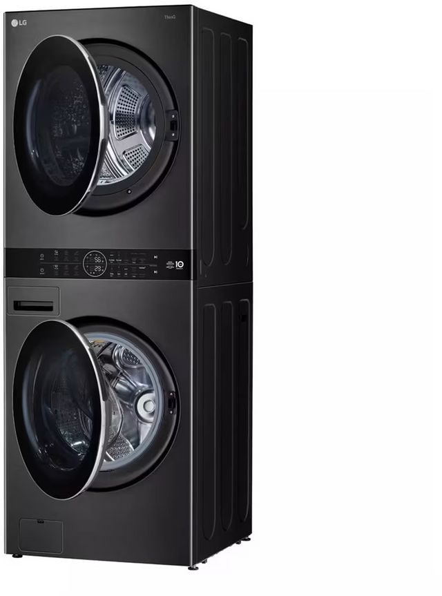 Laveuse de 5,0 pi³ et sécheuse électrique de 7,8 pi³ superposées LG® - Acier noir-3