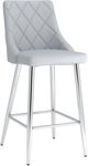Inspire™ Devo 2-Piece Light Gray/Chrome 26" Counter Stool-0