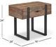 Magnussen Home® Prescott Rustic Honey Chairside End Table with Metal Base -1
