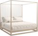 Caracole® Pinstripe Caracole Classic Light Almond Milk/Sun Drenched Oak Queen Canopy Bed-0