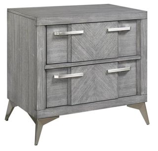 Bernards Aries Gray 2-Drawer Nightstand