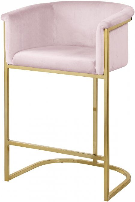 Meridian Furniture Donatella Pink Velvet Counter Stool-0