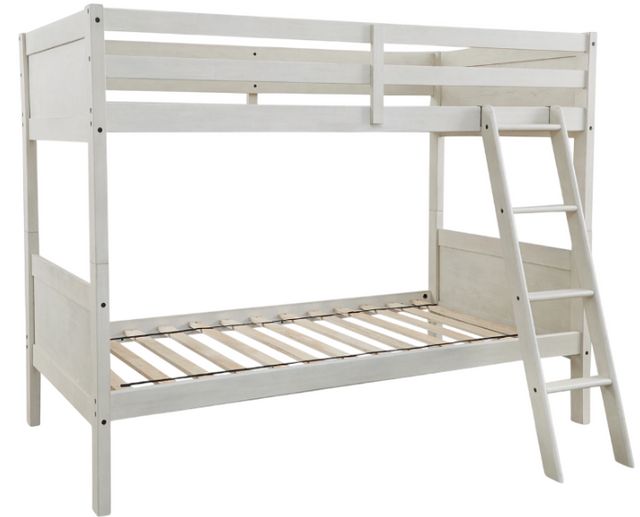 Signature Design by Ashley® Robbinsdale Antique White Twin/Twin Bunk Bed with Ladder-1