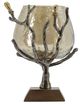 A & B Home Antique Nickel/Gold/Walnut Aluminum Votive Holder-2