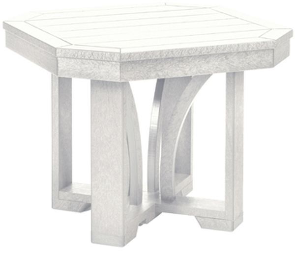 C R Plastic St. Tropez White Square End Table-0