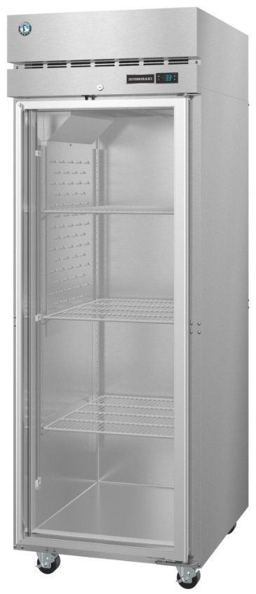 Hoshizaki Steelheart® 28" 23.1 Cu. Ft. Stainless Steel Single Section Upright Refrigerator with Full Glass Doors and Lock-1