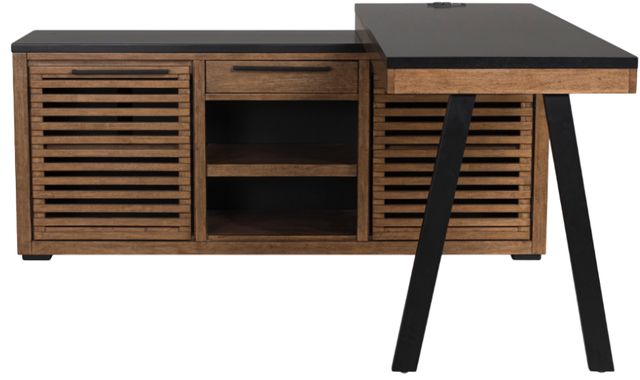 Signature Design by Ashley® Kallari Black/Warm Brown Credenza with Desk Return-2
