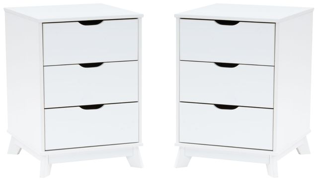 Powell® Portix 2-Piece White 3-Drawer Nightstand Set-0
