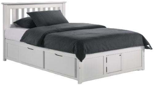 Night & Day Furniture™ Spices Bedroom White Full Drawer Pedestal Bed-0