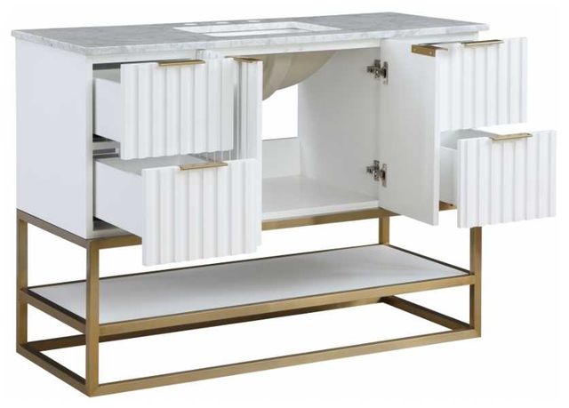 Meridian Furniture Monad Brushed Gold/White 48" Bathroom Vanity-1