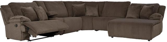 Signature Design by Ashley® Top Tier 6-Piece Chocolate Right Arm Facing Manual Reclining Sectional Sofa with Chaise-1