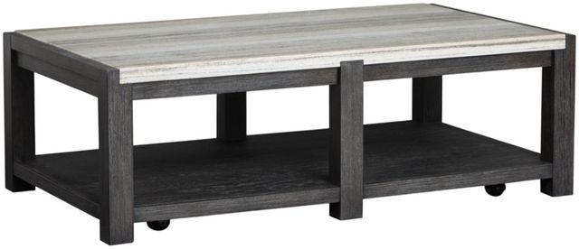 Magnussen Home® Plum Creek Black Rectangular Cocktail Table with Casters-0