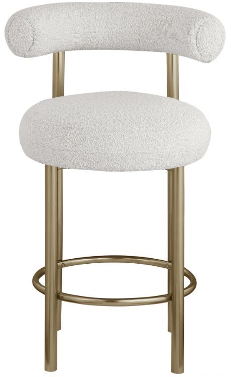 Meridian Furniture Bordeaux Brushed Brass/Cream Stool-1