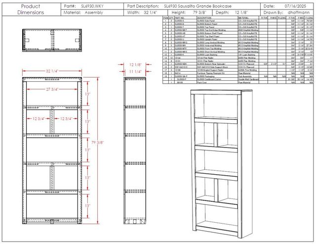 Legends Home Sausalito Whiskey 80" Grand Bookcase-2