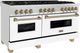 ZLINE Autograph Edition 60" Stainless Steel Pro Style Dual Fuel Range with White Matte Door-3