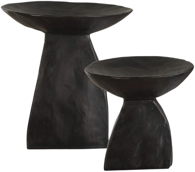 Uttermost® Shadow 2-Piece Matte Dark Brown Pedestal Bowl Set-0