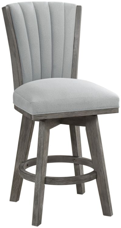 Homelegance® Corvallis Gray/Wire Brushed Gray Swivel Counter Height Chair-0
