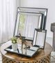 A & B Home Waverly Black Large Mirrored Square Tray -5