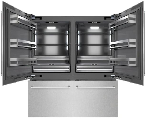ZLINE 72" 39.6 Cu. Ft. Satin Stainless Steel Built-In French Door Refrigerator with Graphite Gray Interior -1