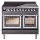 Ilve® Nostalgie II Noblesse 40'' Graphite Matte Pro Style Induction Range with Chrome Trim-0