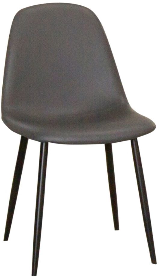 Cramco Leah Charcoal Gray/Matte Black Dining Side Chair-0