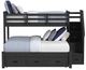 Elements International Hampton Kids Charcoal Youth Twin/Full Loft Bed with Staircase and Trundle-2