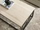 Hammary® Vonne Natural Vein Travertine Top Rectangular Coffee Table with Oiled Black Base-2