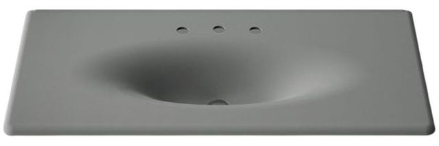 Kohler Iron/Impressions® Basalt 43" Enameled Cast Iron Vanity Top with Integrated Oval Sink-3