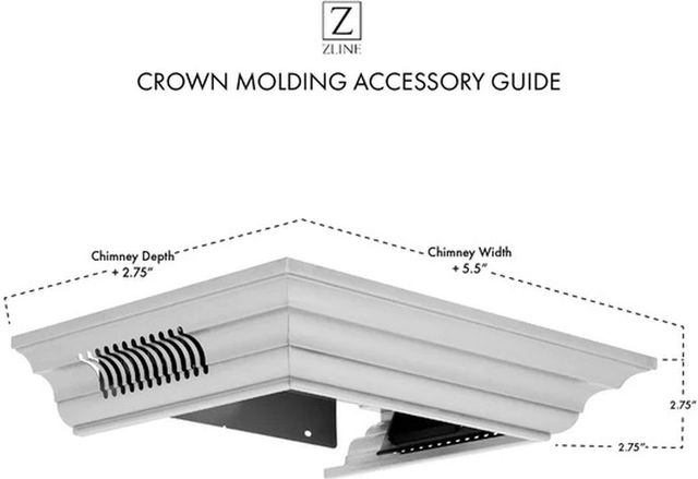 ZLINE Stainless Steel Crown Molding with Built-in Bluetooth Speakers-2