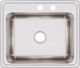 Elkay Lustertone® Classic Lustrous Satin 25" x 21-1/4" x 10-1/8" MR2-Hole Single Bowl Drop-In Sink-1