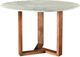 Moe's Home Collection Jinxx White Dining Table with Brown Base -1