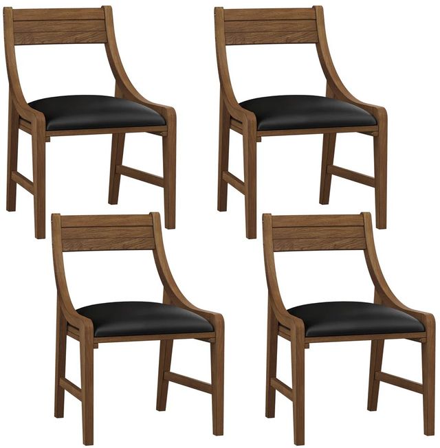 HH2 Home Cooper 4-Piece Black/Brown Game Chair Set-0