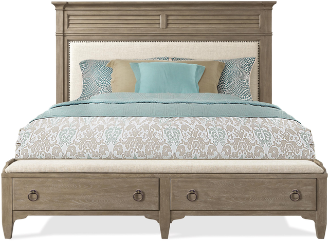 Riverside Furniture Myra Queen Natural Upholstered Storage Bed -0