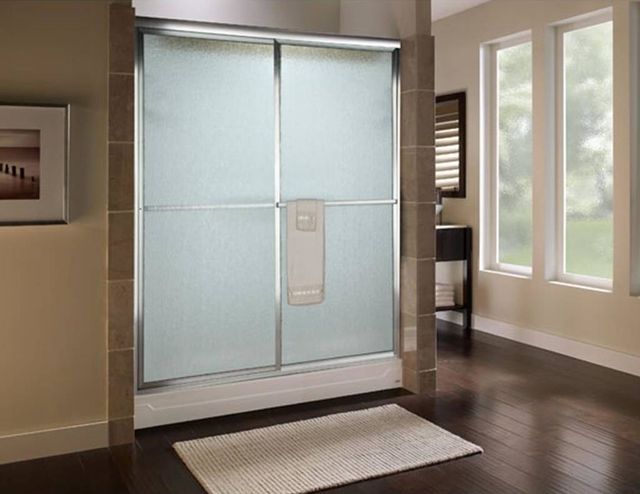 American Standard Prestige Silver Framed Sliding Shower Door-1
