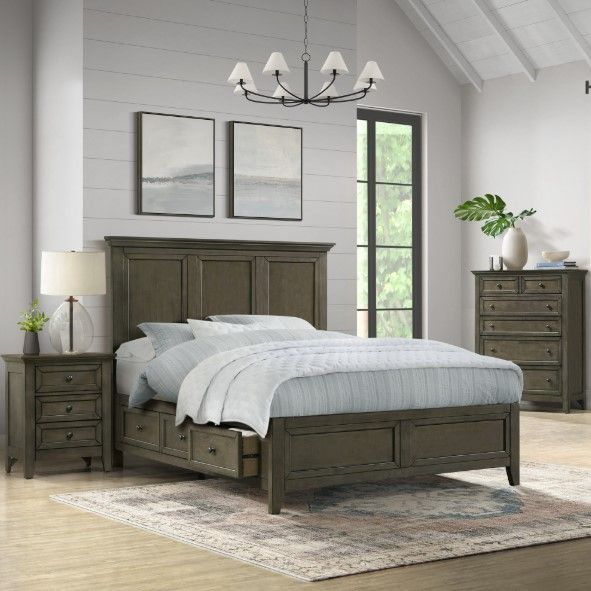 Intercon San Mateo Gray Queen Storage Panel Bed-1