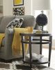 Hammary® Urbana Glass Top Round End Table with Dark Oak Base-1