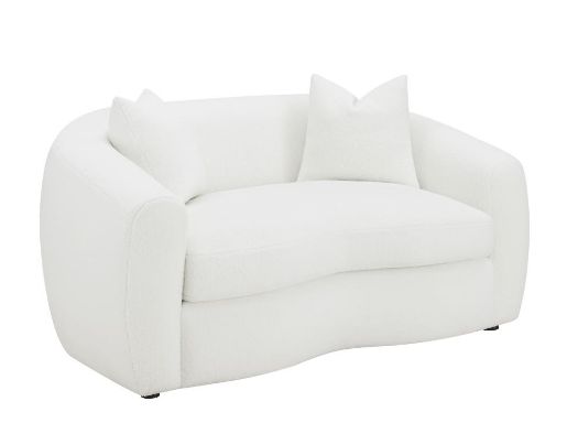Coaster® Ashlyn 2-Piece White Upholstered Sloped Arm Seating Set -2