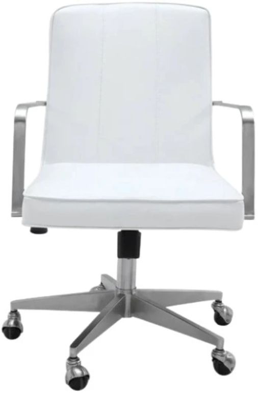 Modus Furniture One Brushed Stainless Steel/White Office Chair-1