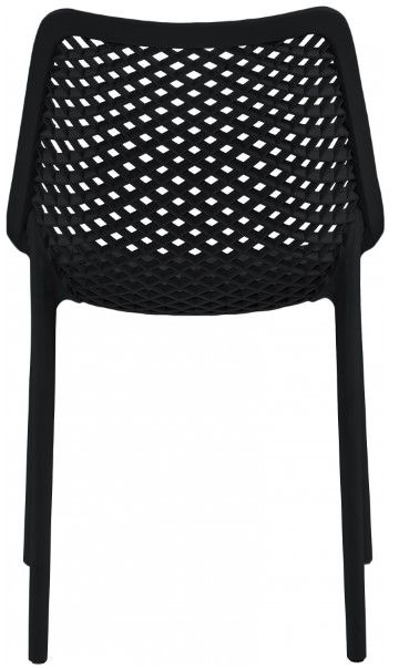 Meridian Furniture Mykonos 4-Piece Black Polypropylene Plastic Outdoor Patio Dining Side Chair Set-4
