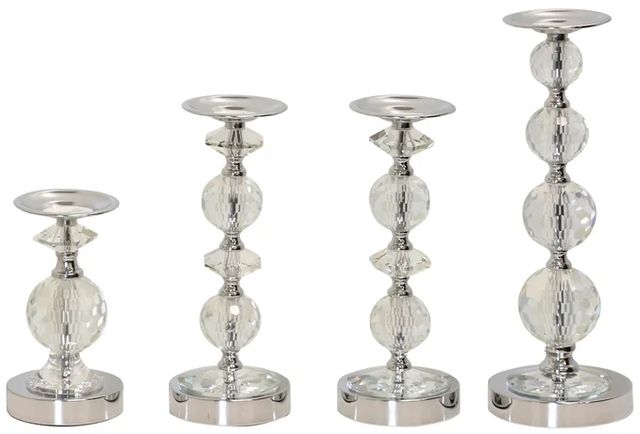 Stylecraft 4-Piece Chrome Candle Holder Set-0