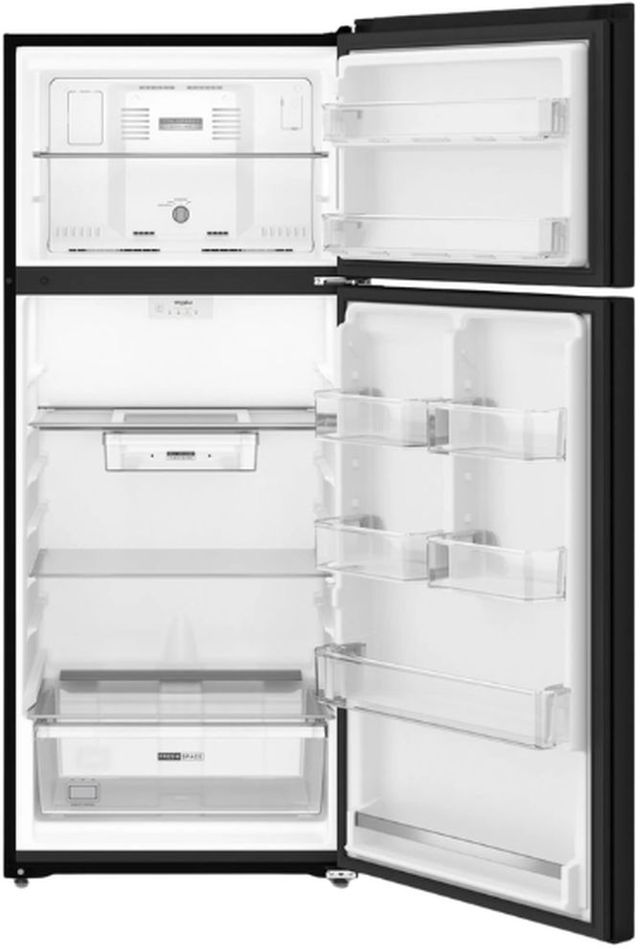 Whirlpool® 28" 17.6 Cu. Ft. Black Top Freezer Refrigerator with Total Coverage Cooling-1