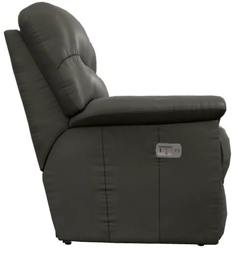 La-Z-Boy® James Charcoal Leather Power Reclining Loveseat with Headrest-2