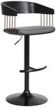 Armen Living Larisa Gray/Black Adjustable Bar Stool-0