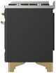 Ilve® Majestic III 60" Graphite Matte Pro Style Dual Fuel Liquid Propane Range with Triple Glass Door and Brass Trim-4