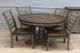 Allwood Furniture Group #130 Light Grey/Rustic Brown Solid Hardwood Pedestal Table Set-0
