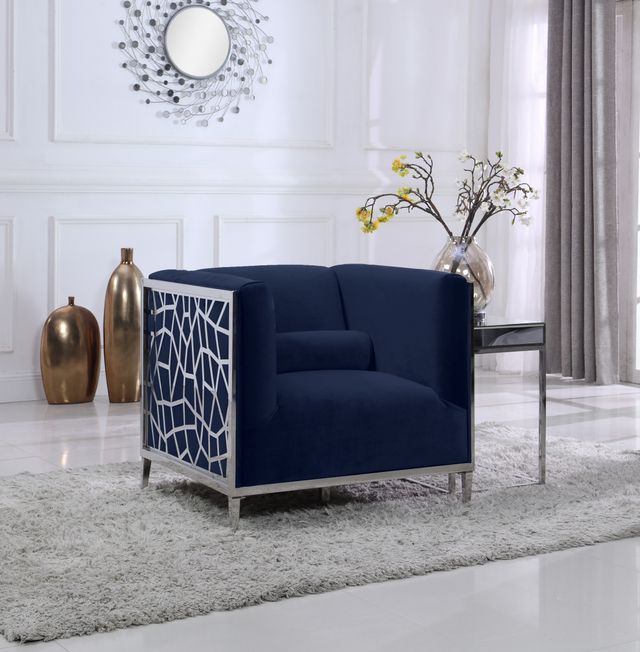 Meridian Furniture Opal Navy Velvet Chair-1